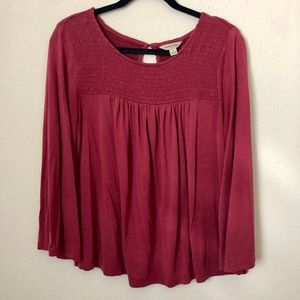 Lucky Brand Red Peasant Blouse Small